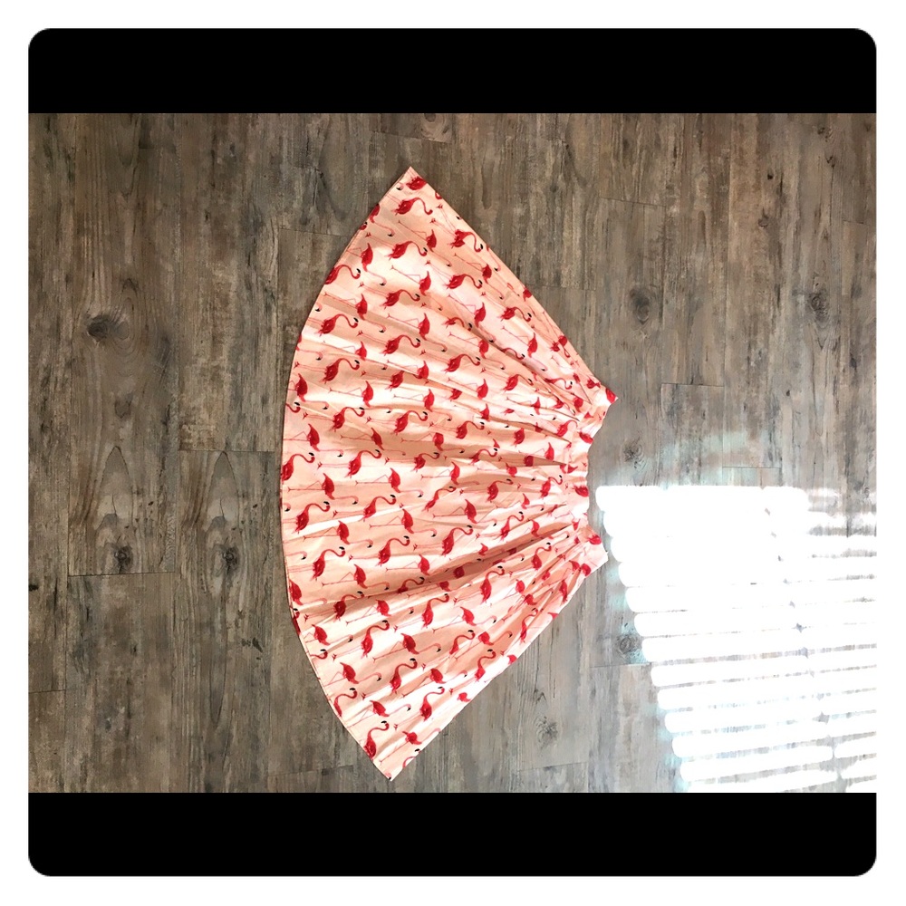Pink flamingo circle skirt size L